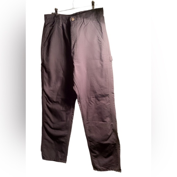 NNT Carhartt Black Loose Fit Carpenter Style Washed Duck Canvas Pockets Pant 32 - Picture 2 of 3